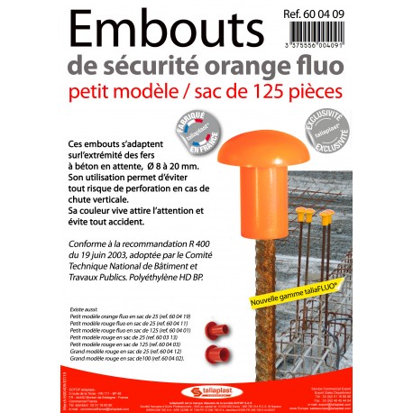 EMBOUTS DE SECURITE FLUORANGE/125